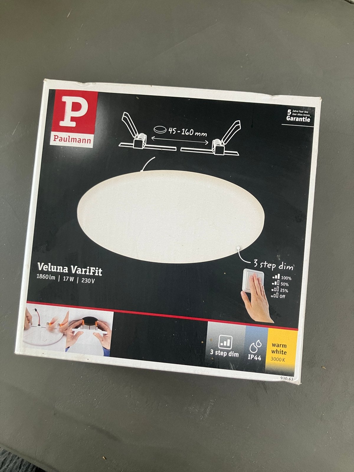 Paulmann Veluna VariFit LED Inbouwspot - 3-staps dimbaar, Wit, Kunststof, Overige fittingen, Ophalen of Verzenden