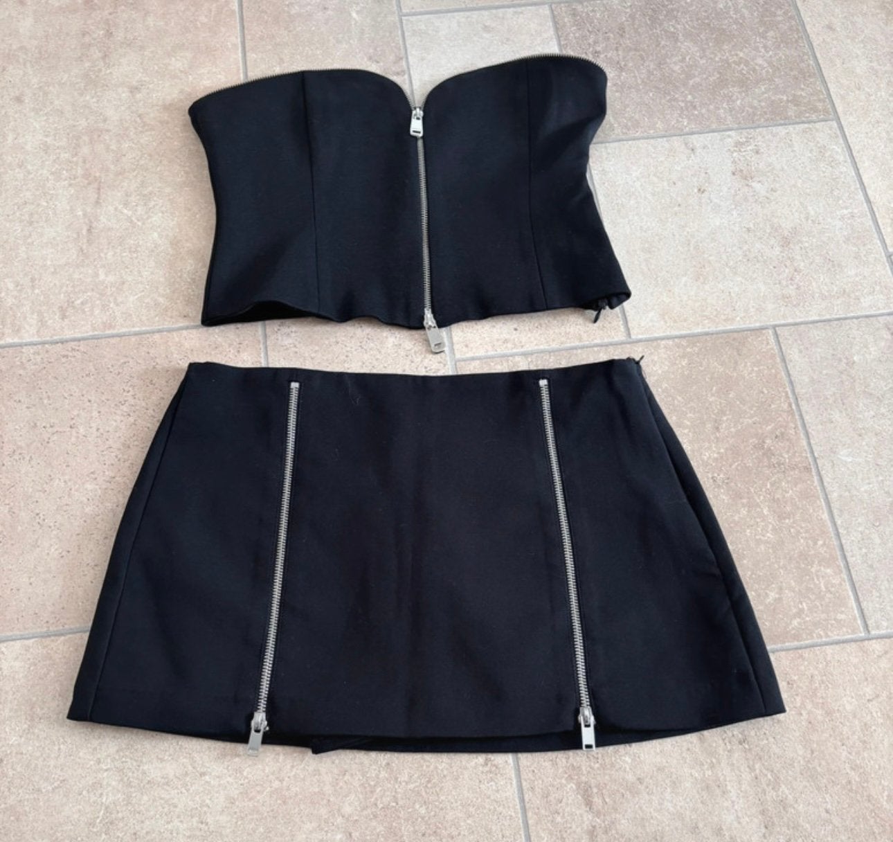 Zara topje met kort rokje maat m, Mi, Zo goed als nieuw, Mi, Mi