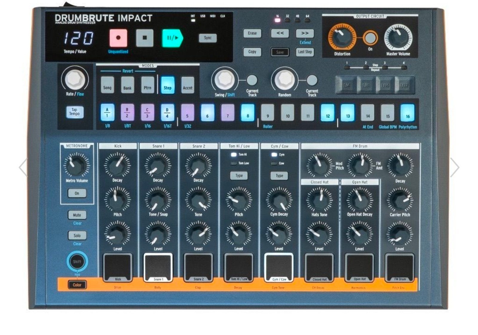 Arturia DrumBrute Impact - Analoge Drumcomputer, Ophalen of Verzenden, Zo goed als nieuw