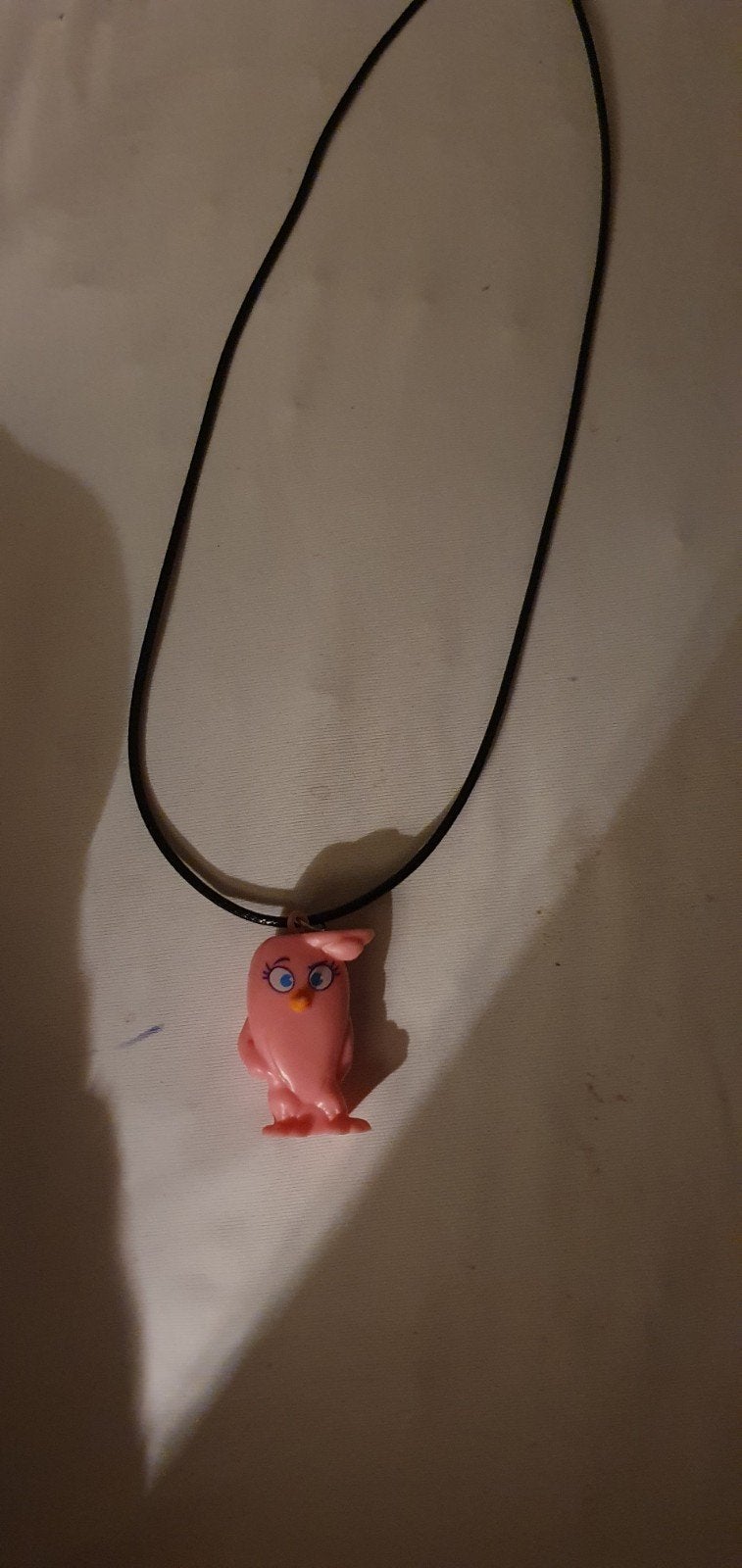Nieuwe Angry Birds Roze Vogel Hanger Ketting, Met hanger, Kunststof, Verzenden, Nieuw