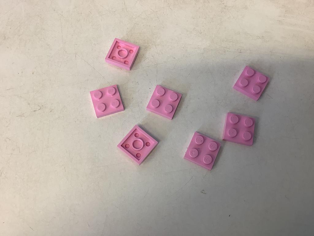 Lego plaat 2x2 licht roze, Ophalen of Verzenden, Gebruikt, Losse stenen, Lego
