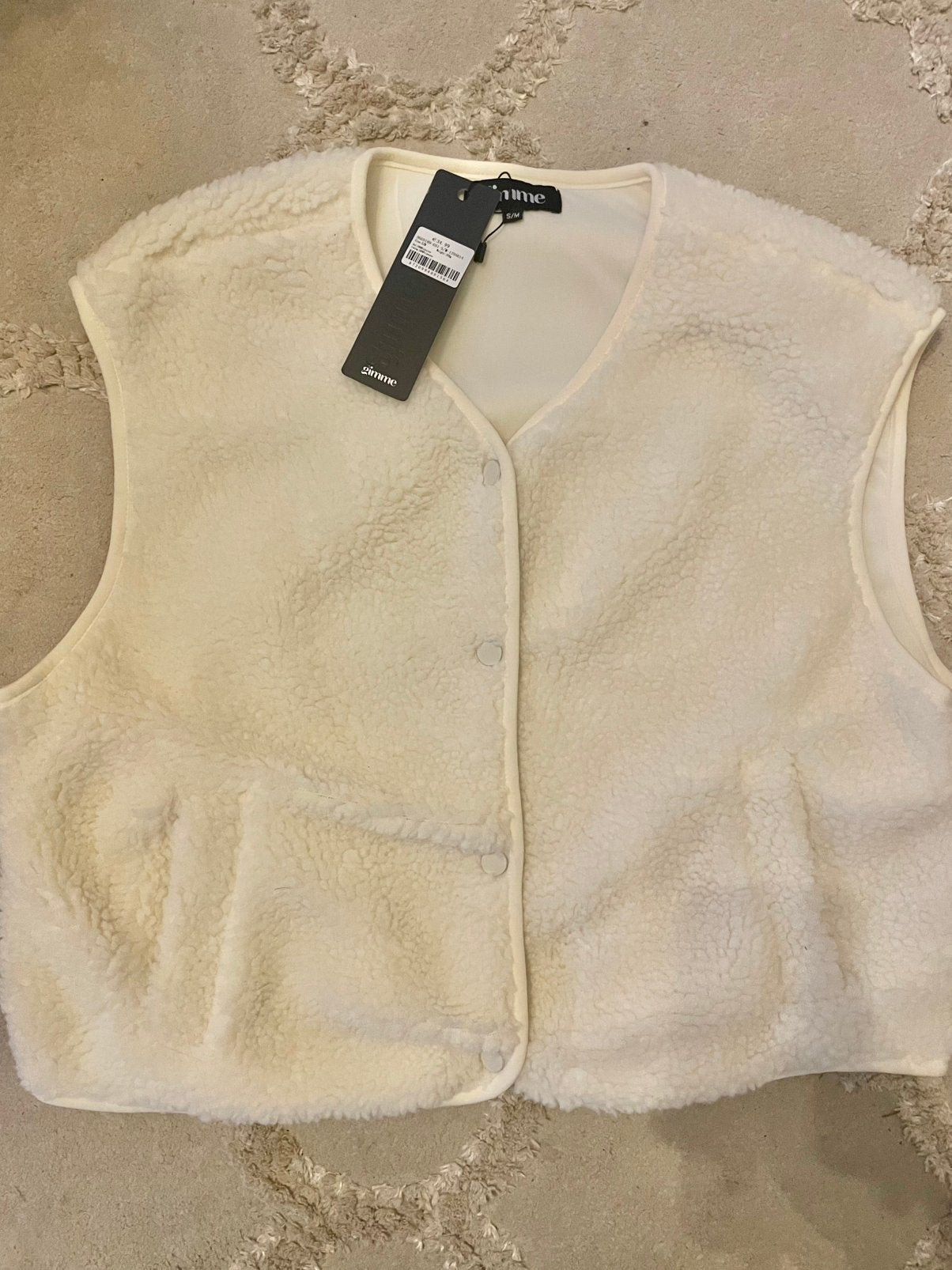Teddy gilet Minre maat S/M nieuw, Ophalen of Verzenden, Nieuw, Maat 36 (S), Beige