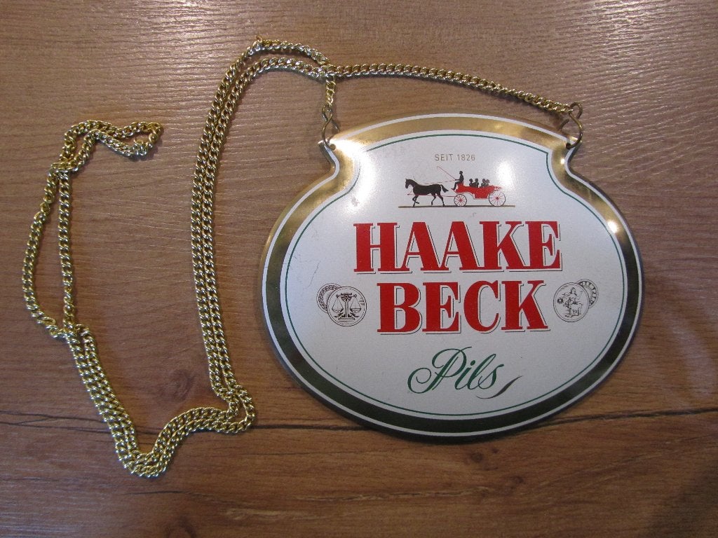 Haake Beck Pils biertap schild, Verzamelen, Biermerken, Ophalen of Verzenden, Reclamebord, Plaat of Schild, Overige merken
