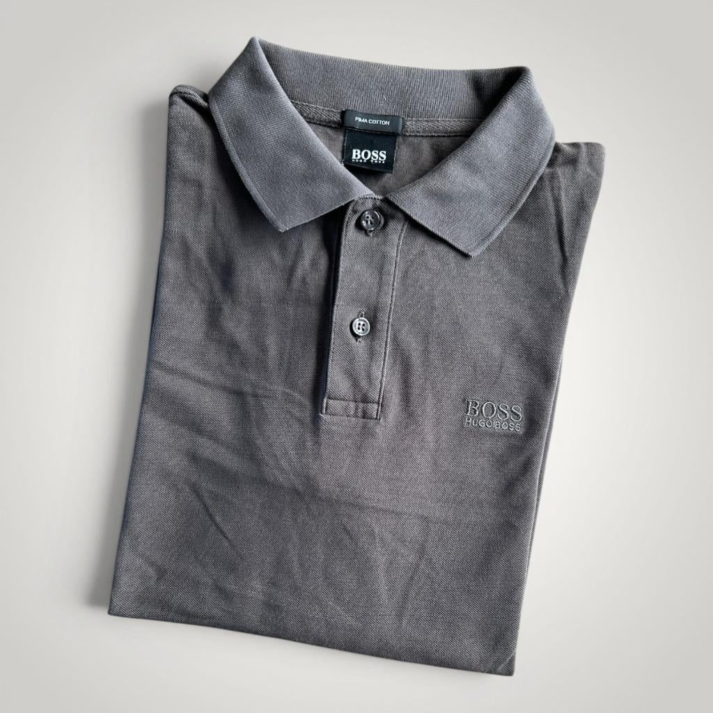 BOSS Hugo Boss grijze polo maat S – subtiel logo, Kleding | Heren, Polo's, Verzenden, Nieuw, Hugo Boss, Grijs