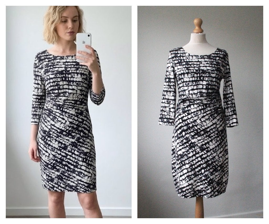 Smashed Lemon - prachtige jurk - zwart wit - maat 38, Kleding | Dames, Jurken, Maat 38/40 (M), Verzenden, Zwart, Zo goed als nieuw