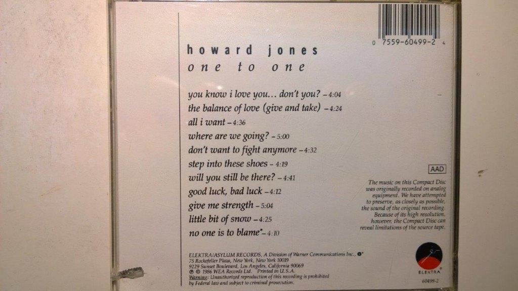 Howard Jones - One To One, Ophalen of Verzenden, Zo goed als nieuw