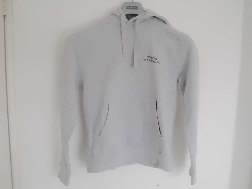 1 Bambas Sportsclub Amsterdam, grijze hoodie RUSSELL, Small!, Ophalen of Verzenden, Maat 36 (S), Gedragen, RUSSELL