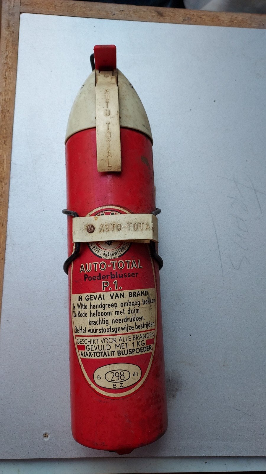 Vintage Auto-Total Poederblusser P.1. - Brandblusser, Huis en Inrichting, Ophalen of Verzenden, Gebruikt, Brandblusser
