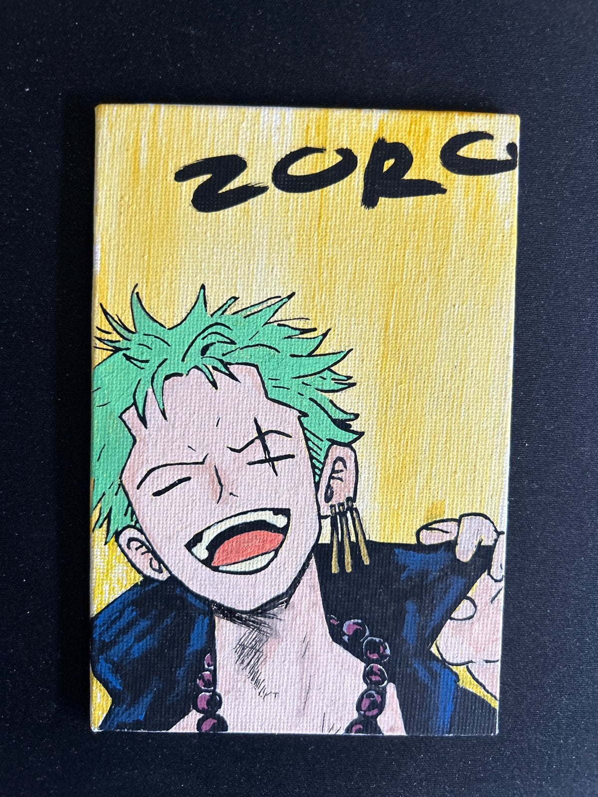 One Piece Roronoa Zoro Schilderij - Handgemaakt Kunstwerk, Verzenden, Schilderij, Overige technieken, Handgemaakt