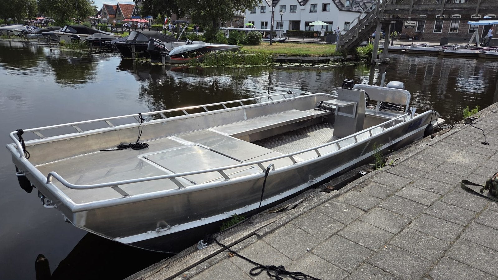 Aluminium platbodem, 60 pk, Viertaktmotor, Aluminium, Ophalen of Verzenden