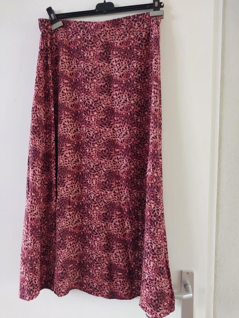 Luchtige maxi-rok in bruinrode tinten Juna Lane, Maat 38/40 (M), Bruin, Ophalen of Verzenden, Zo goed als nieuw