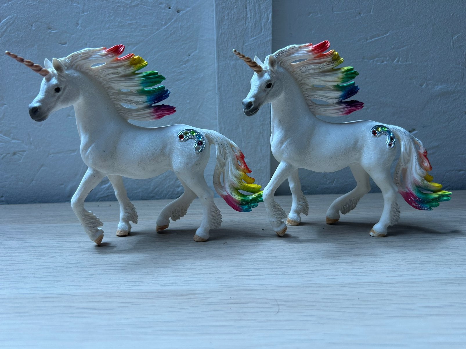 Schleich bayala regenboog eenhoorns, Ophalen of Verzenden, Zo goed als nieuw, Paard, Beeldje of Figuurtje