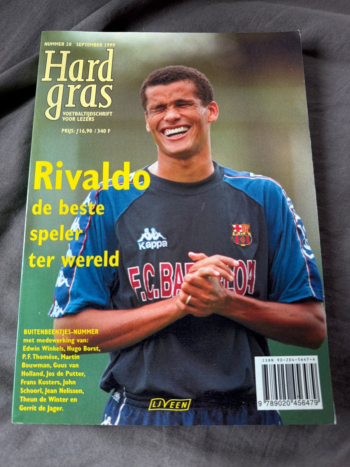 SKR.  Hard Gras Voetbaltijdschrift - Rivaldo (Sept 1999), Ophalen of Verzenden, Zo goed als nieuw, Sport en Vrije tijd