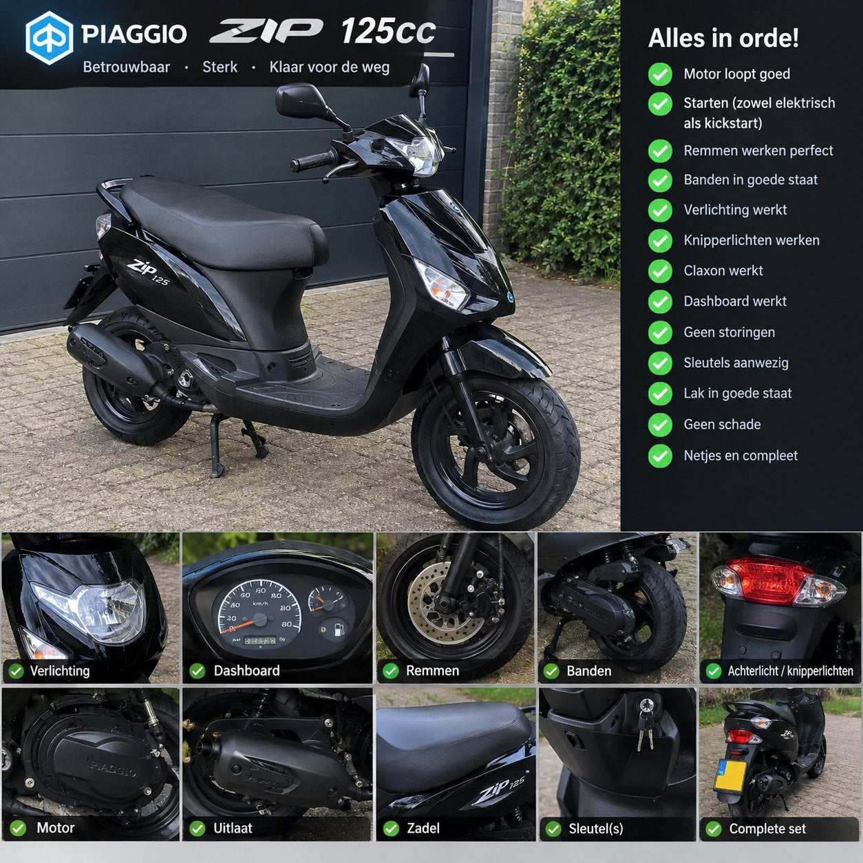 Piaggio Zip 125cc Scooter - Alles in orde!, Ophalen of Verzenden, Zo goed als nieuw, Zip