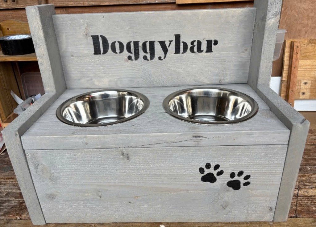 Hondenvoerbakken met naam van uw hond erop gesjabloneerd, Ophalen of Verzenden, Nieuw