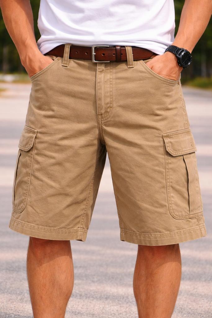 Carhartt cargo korte broek beige Maat M, Ophalen of Verzenden, Zo goed als nieuw, Maat 48/50 (M), Beige