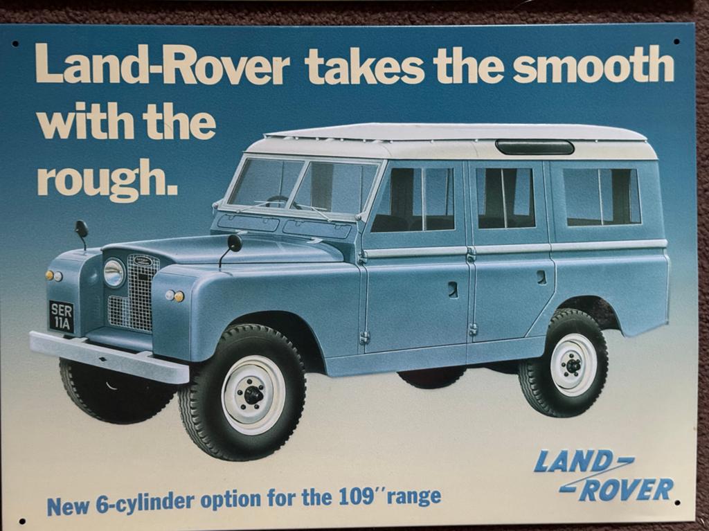 Set van 4 Land Rover en Range Rover metalen reclameborden, Ophalen of Verzenden, Gebruikt, Overige typen