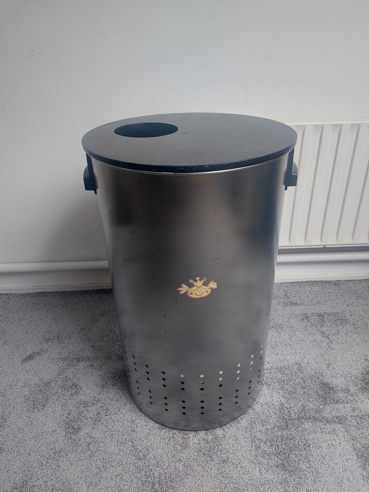 Brabantia RVS wasmand met houten deksel, Ophalen, Gebruikt, Wasmand, Brabantia