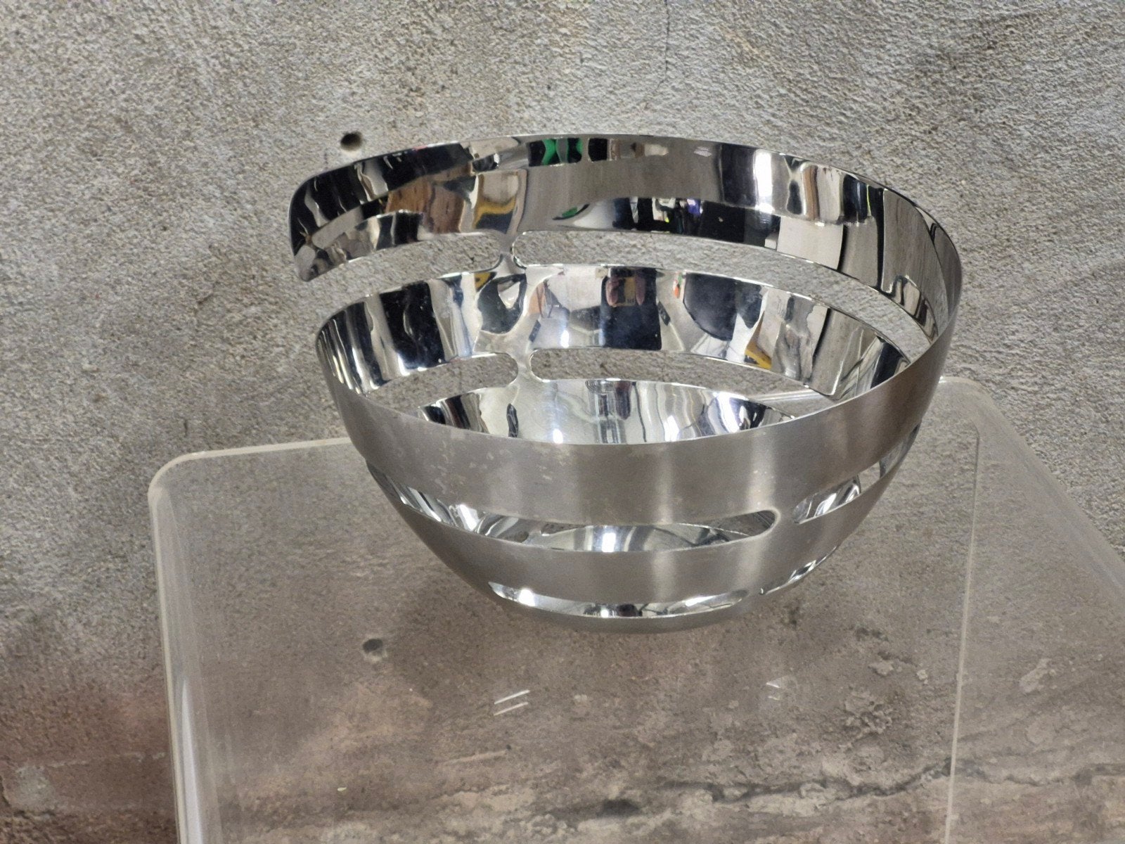 Auerhahn peel design schaal chroom 26 cm, Schaal, Rond, Ophalen of Verzenden, Zo goed als nieuw