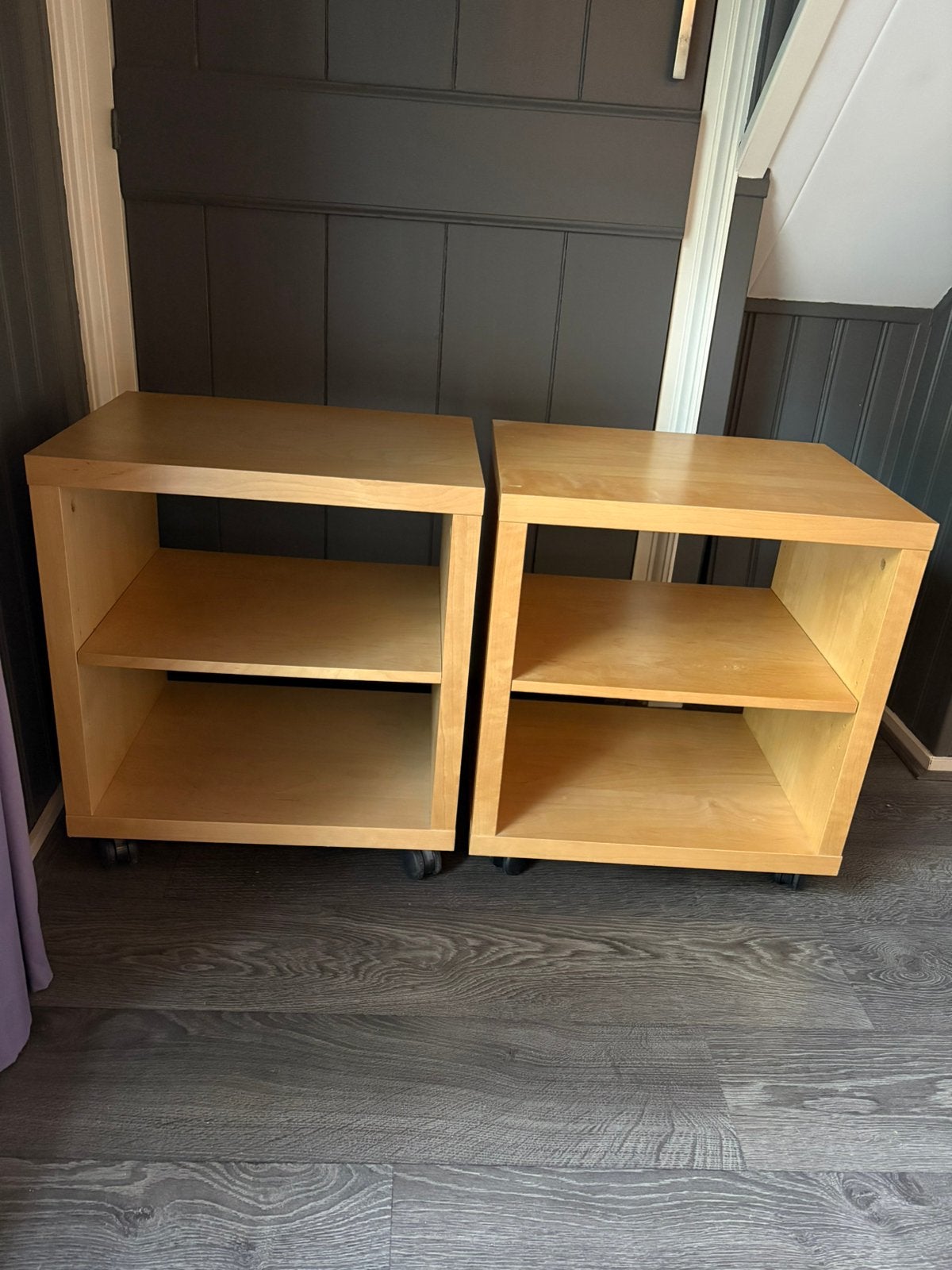 2 Ikea kastjes op wieltjes, Huis en Inrichting, Slaapkamer | Nachtkastjes, Ophalen, Overige materialen, Gebruikt, Minder dan 45 cm