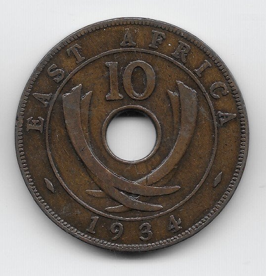 Oost-Afrika 10 cents 1934 KM# 19, Verzenden, Overige landen, Losse munt