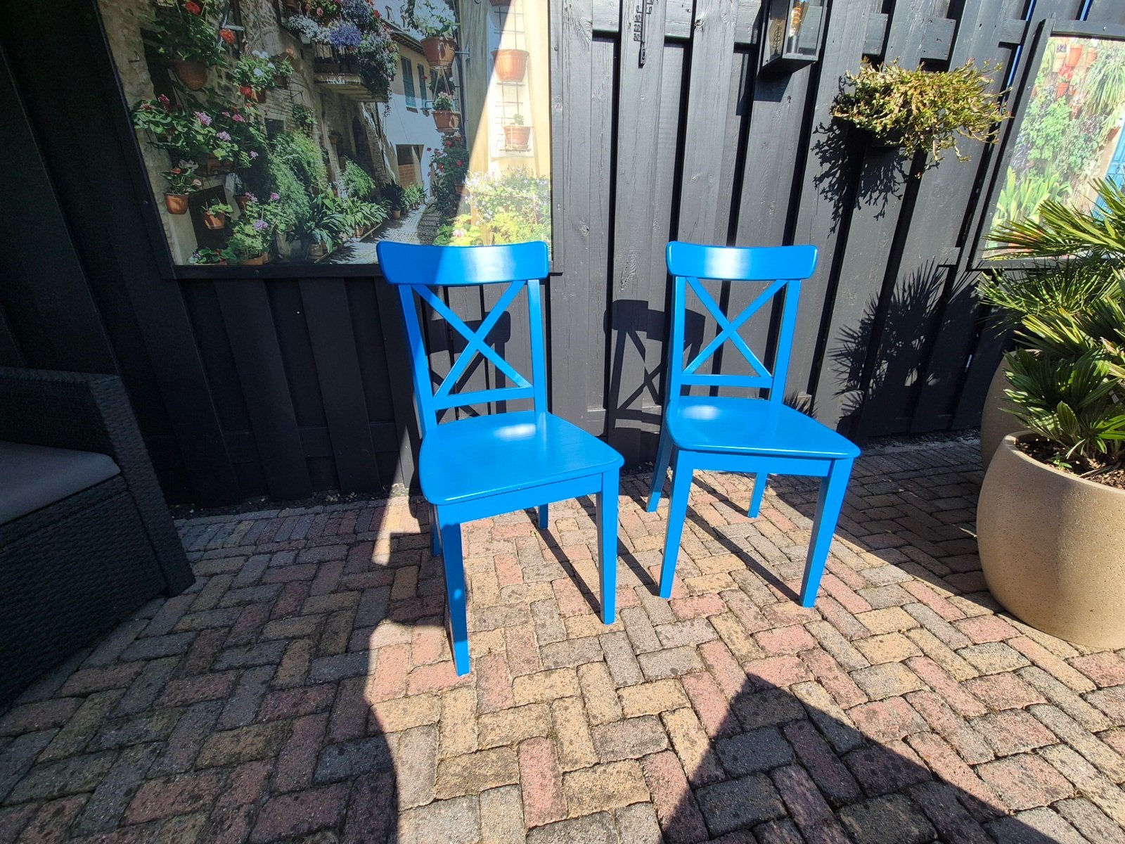 Twee stoelen van Ikea, Huis en Inrichting, Stoelen, Ophalen, Gebruikt, Twee, Blauw