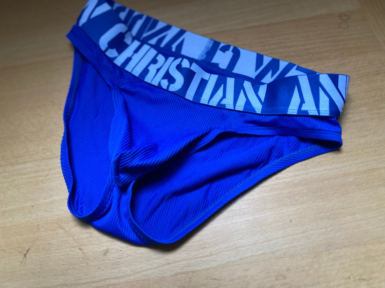 Kobaltblauwe Andrew Christian  m Tanga Zwemslip - Polyester, Kleding | Heren, Ondergoed, Verzenden, Blauw, Slip