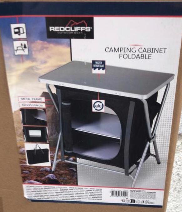 Redcliffs opvouwbare tafel/kast 60x45x64cm - ongebruikt, Ophalen, Nieuw, Campingtafel