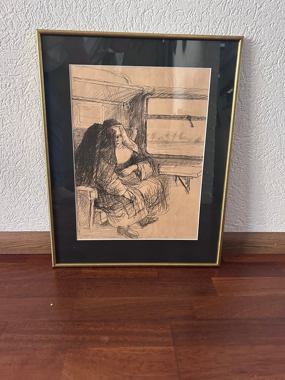 Veldhoen - 1964 - Rotaprint - Nonnen in de Trein, Antiek en Kunst, Ophalen