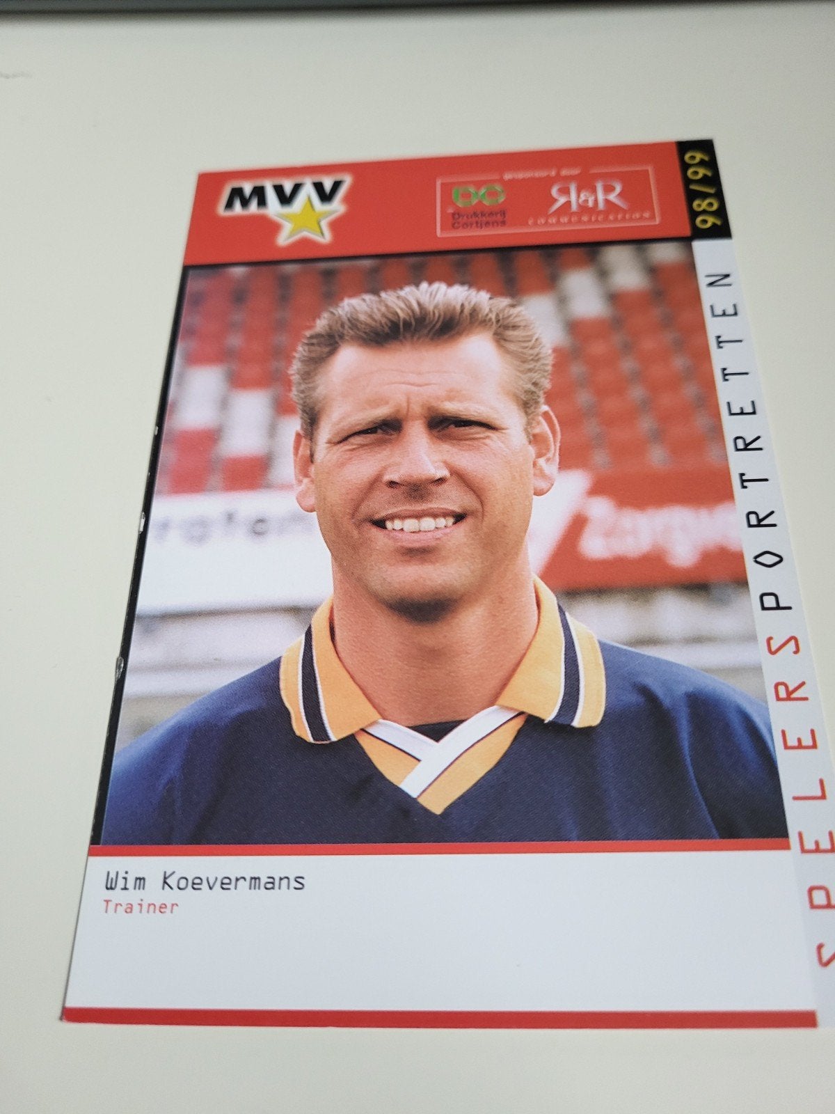 Spelerskaart Wim Koevermans-MVV, Verzenden, Zo goed als nieuw, Overige binnenlandse clubs, Spelerskaart