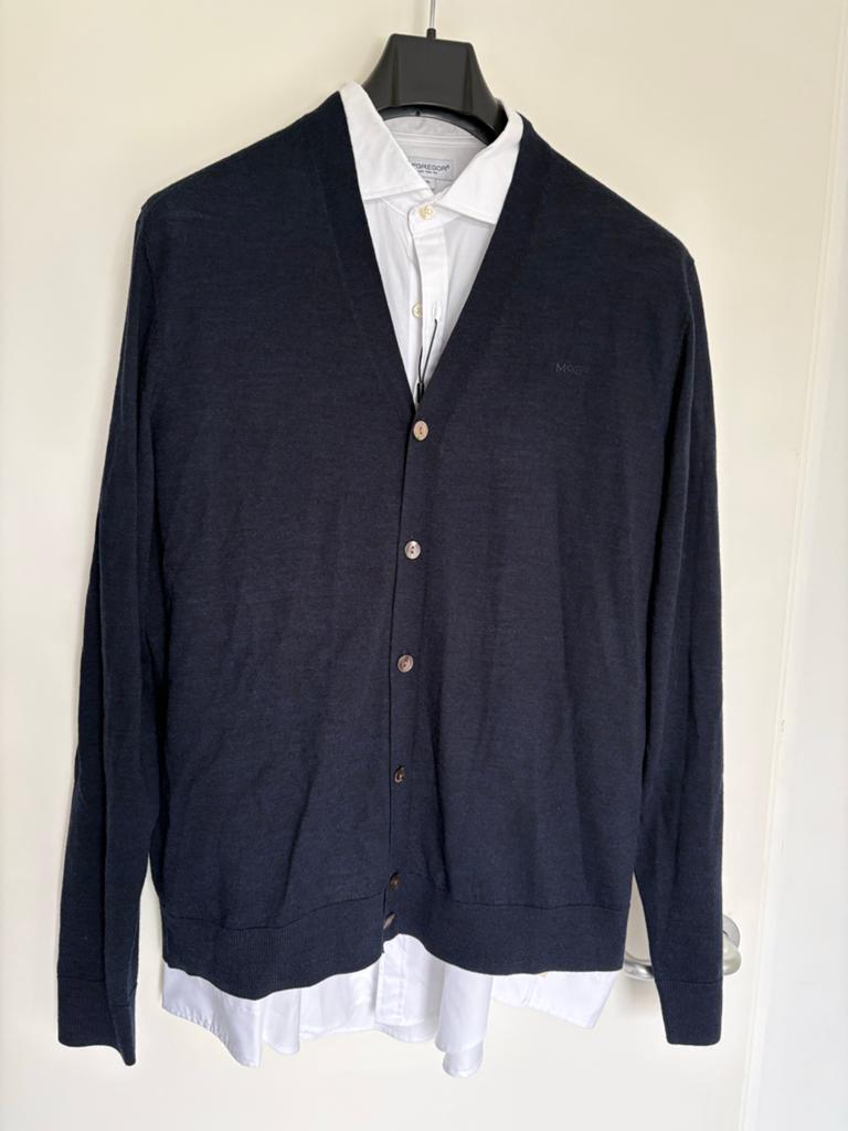 McGregor Donkerblauwe Cardigan Maat L, Ophalen of Verzenden, Gedragen, Maat 52/54 (L), Blauw