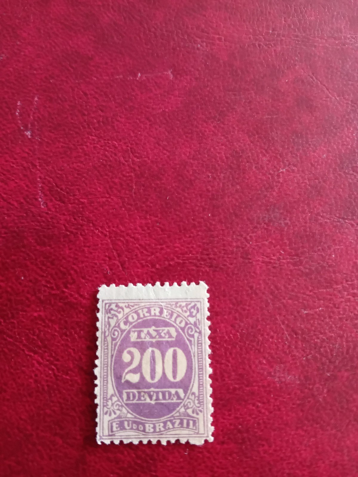 Zeldzame Braziliaanse postzegel - Correio Taxa 200 Reis, Postzegels en Munten, Postzegels | Amerika, Ophalen of Verzenden, Gestempeld