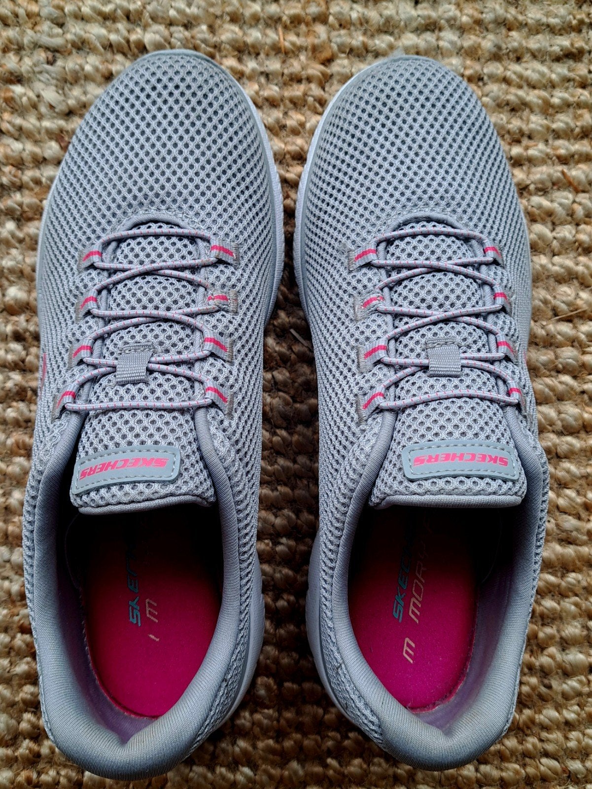 Skechers dames sneakers grijs/fuchsia roze maat 38,5, Ophalen of Verzenden, Roze, Sneakers of Gympen
