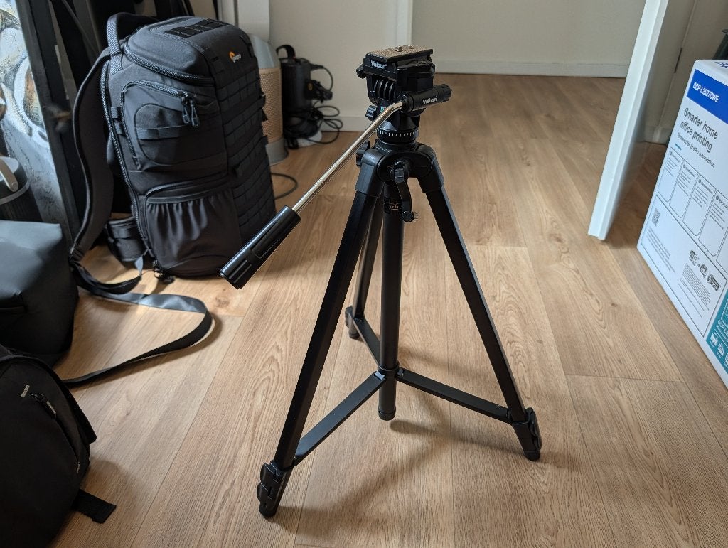 Velbon videostatief, Vloeistofkop, Velbon, Zo goed als nieuw, 125 tot 150 cm