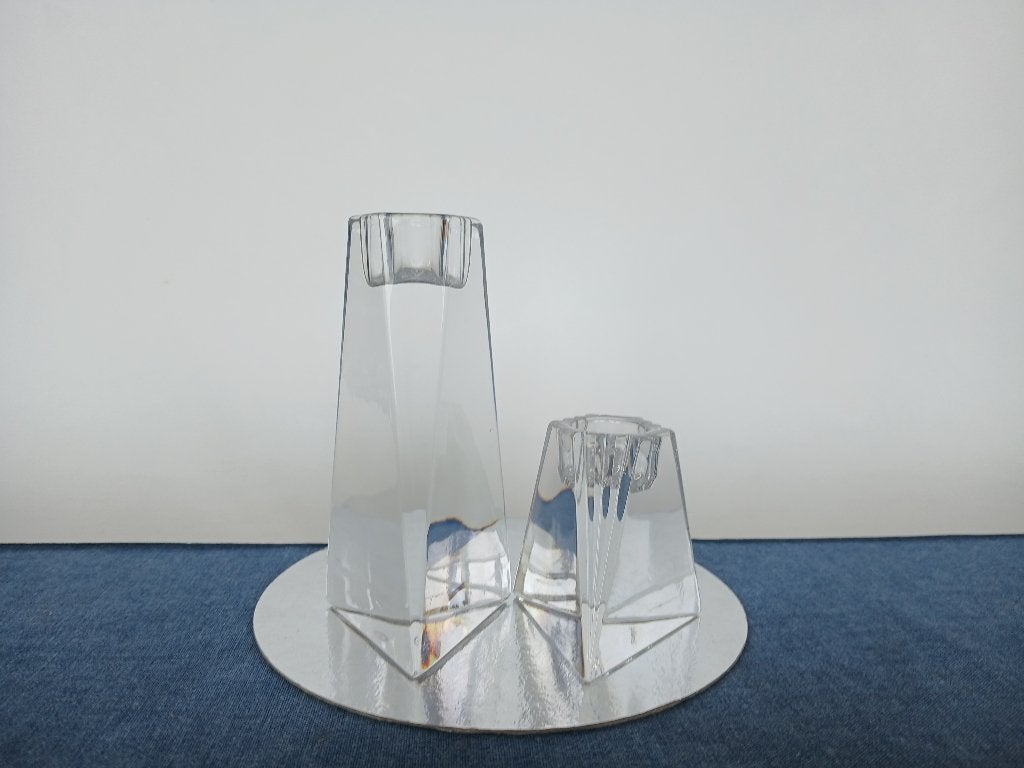2 Kandelaars Kristal Villeroy & Boch, Antiek en Kunst, Ophalen of Verzenden, Kristal