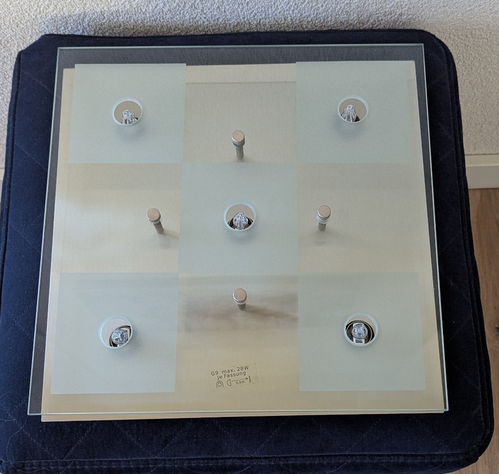 Vierkante plafondlamp, Huis en Inrichting, Ophalen of Verzenden, Zo goed als nieuw