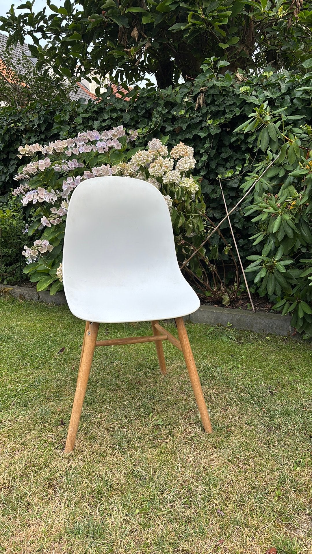 5 stoelen wit, Ophalen, Kunststof, Gebruikt, Wit
