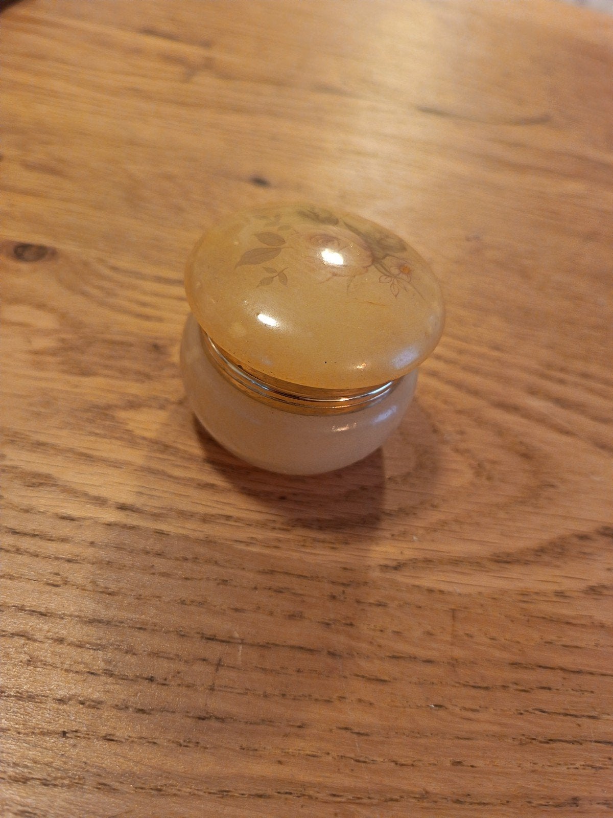 Vintage albasten sieradendoosje met bloemmotief, Ophalen of Verzenden
