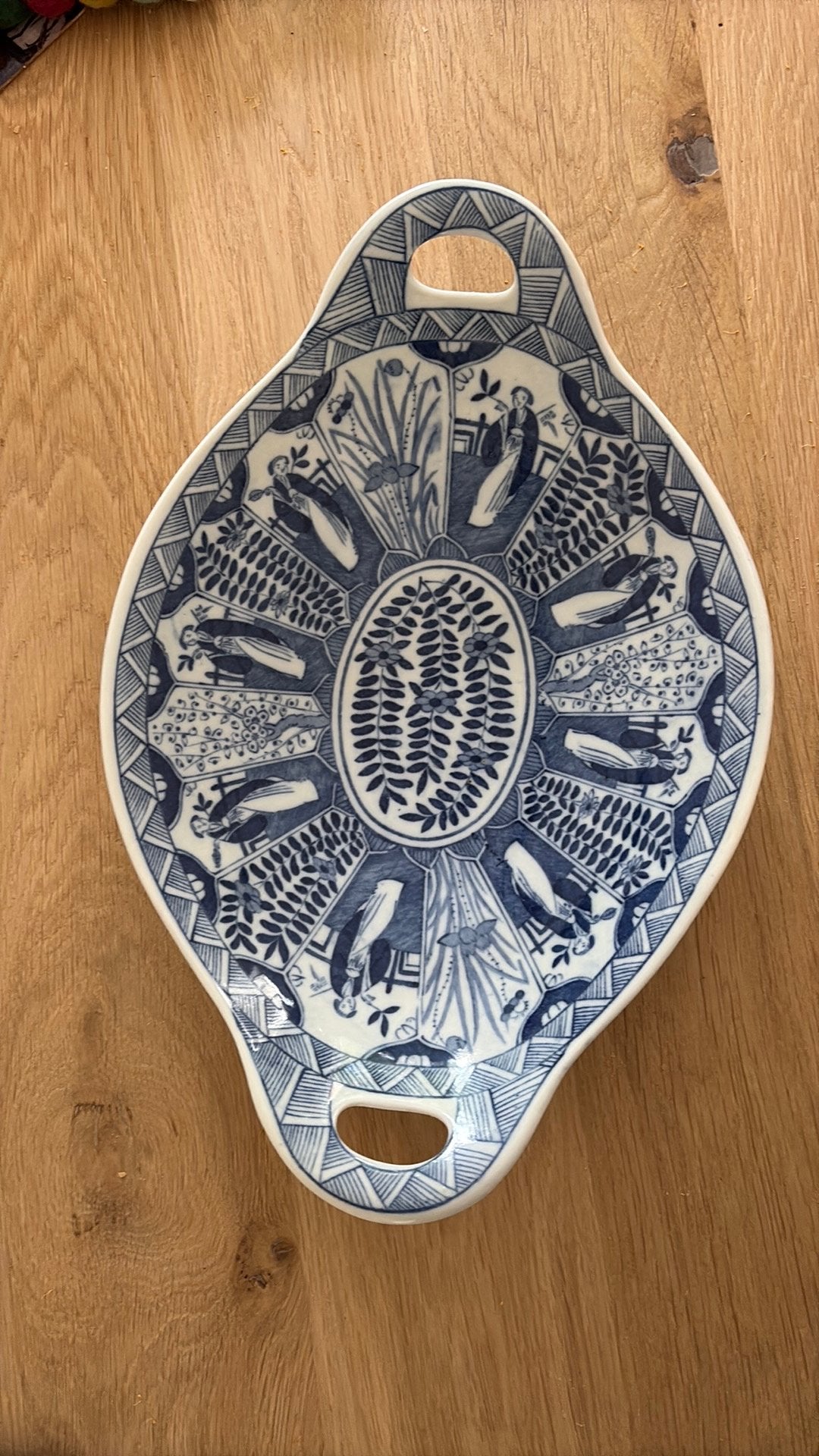 Chinese Lange Lijs broodschaal, blauw/wit, Antiek en Kunst, Ophalen of Verzenden