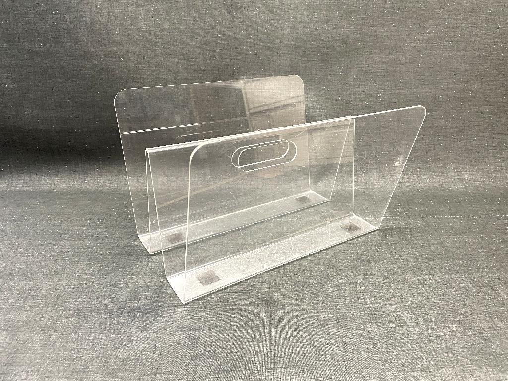 lectuur- tijdschriftenhouder plexiglas jaren '70-'80 vintage, Ophalen of Verzenden, Gebruikt
