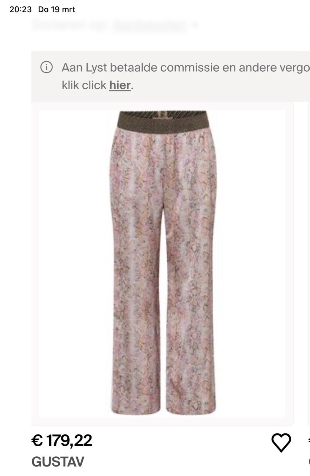 Gustav Bay wijde pijpen broek met slangenprint, Kleding | Dames, Broeken en Pantalons, Zo goed als nieuw, Maat 36 (S), Lang, Meerkleurig
