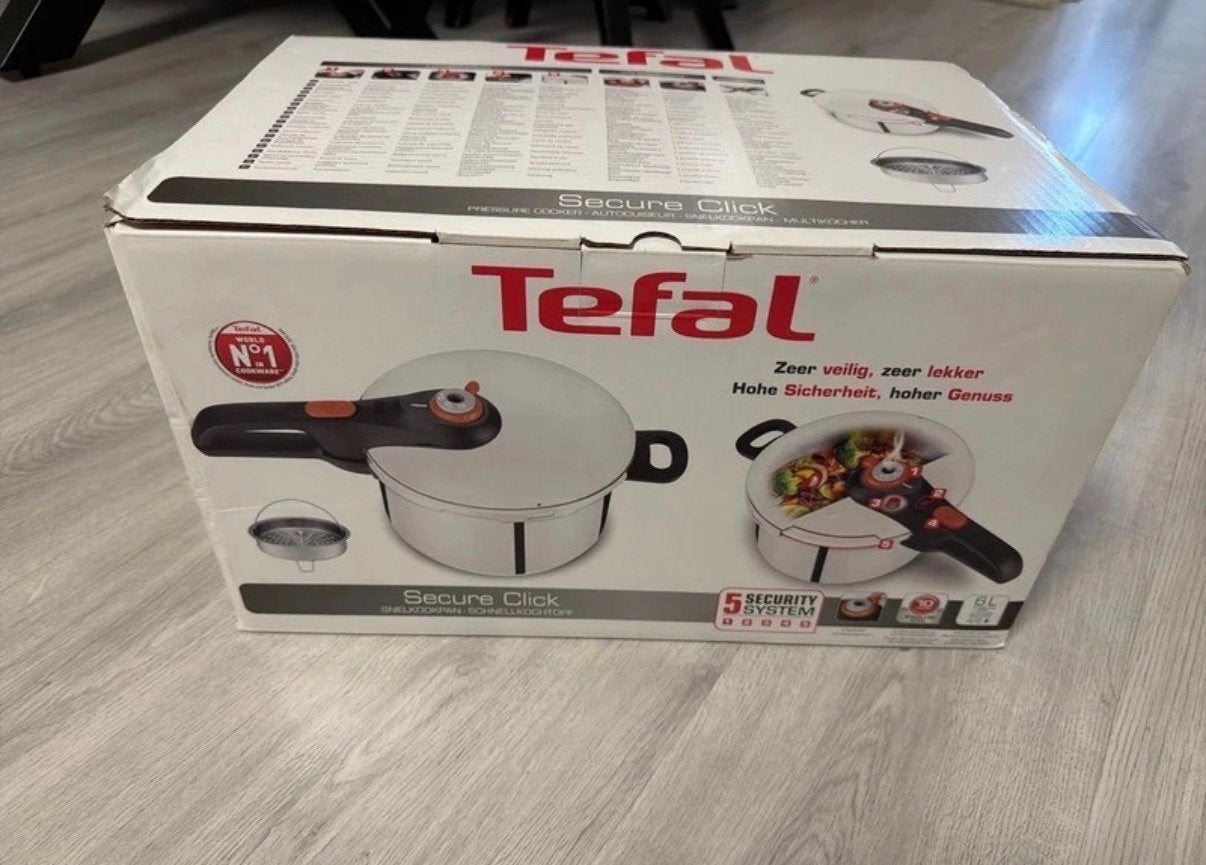 Tefal Secure Click Snelkookpan - Nieuw in doos, Snelkookpan, Tefal, Nieuw, Ophalen of Verzenden