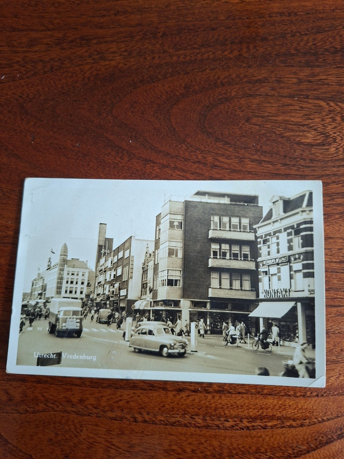 Utrecht fotokaart Vredenburg 1955, Ophalen of Verzenden, 1940 tot 1960, Gelopen, Utrecht