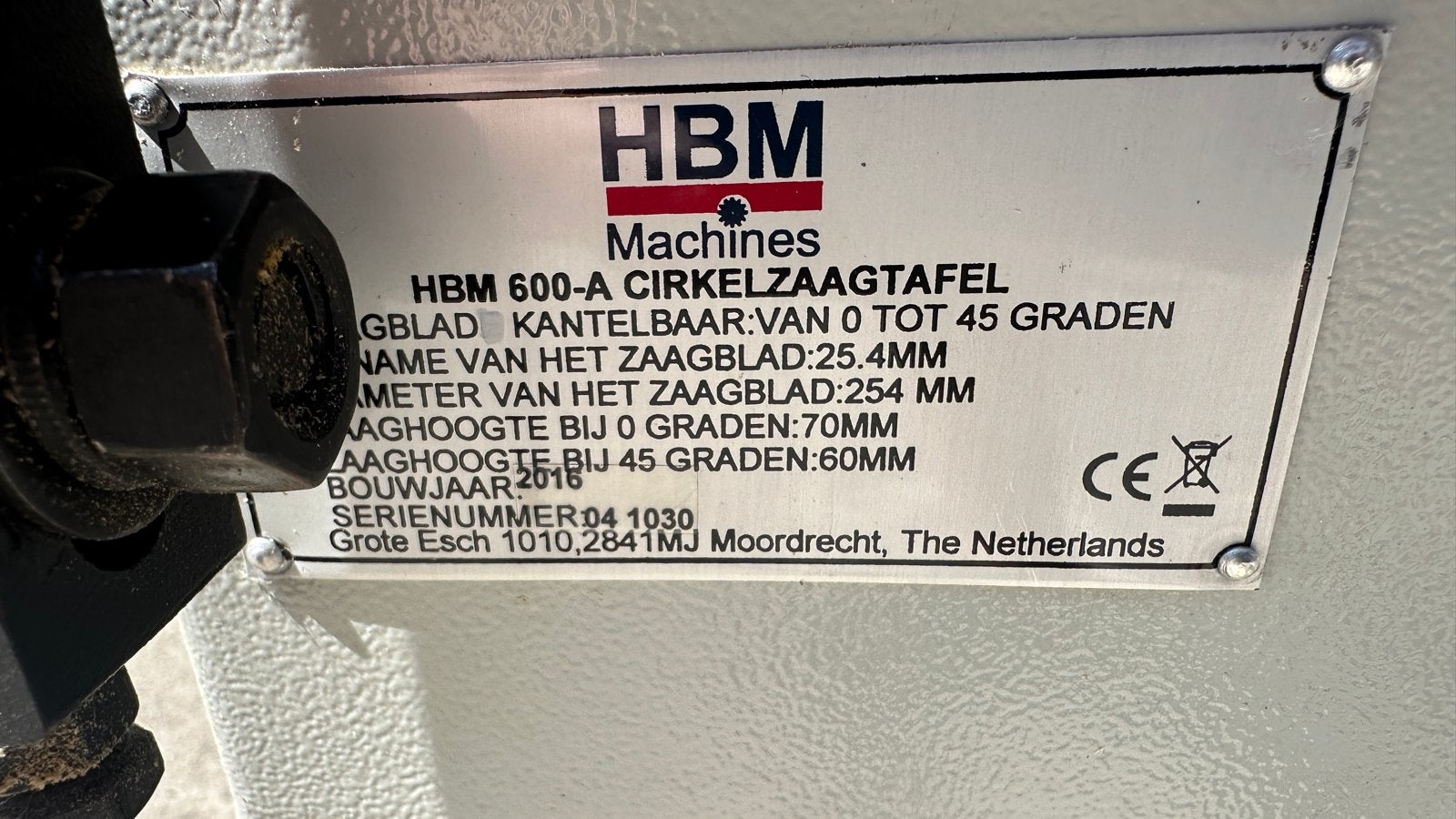 HBM 600-A Cirkelzaagtafel - Bouwjaar 2018, Gebruikt, Cirkelzaag, 70 mm of meer, Ophalen of Verzenden