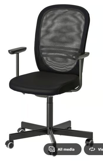 IKEA Flintan Office Chair x2, Ophalen, Zwart, Nieuw, Bureaustoel