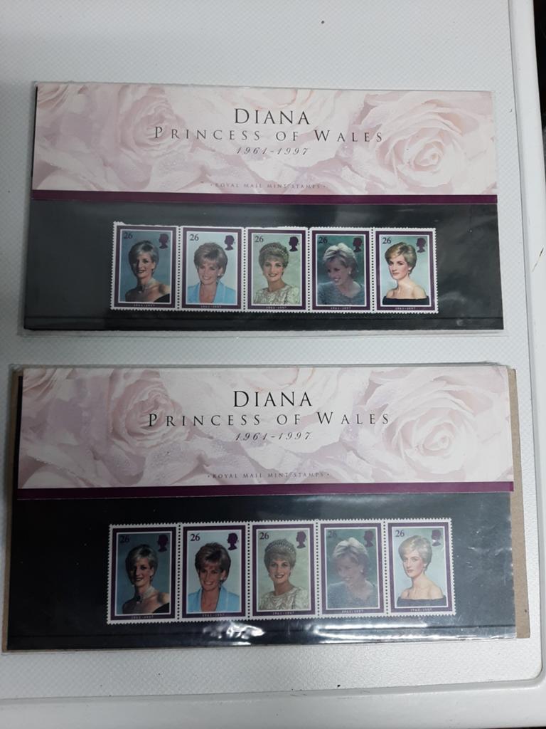 Diana Princess of Wales postzegelset 1964-1997 (2x), Ophalen of Verzenden, Postfris