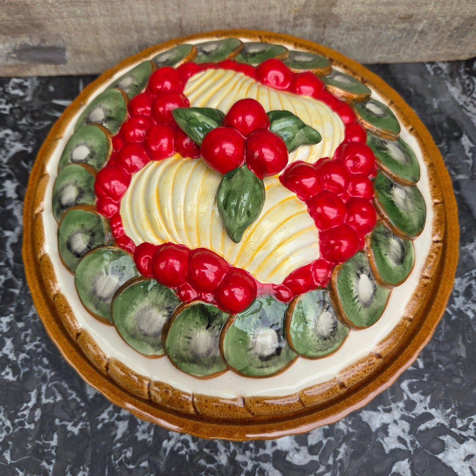 Silea Aardewerk Taartschaal met Deksel - Fruitdecoratie, Antiek en Kunst, Ophalen of Verzenden