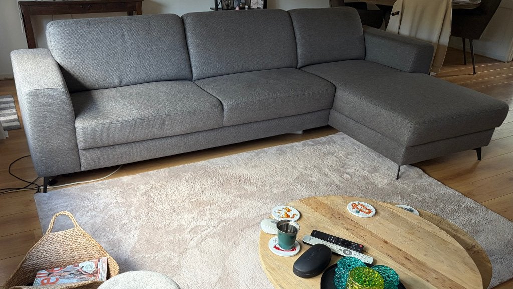 Bankstel met Lounge gedeelte, Ophalen, 250 tot 300 cm, Gebruikt, Hoekbank