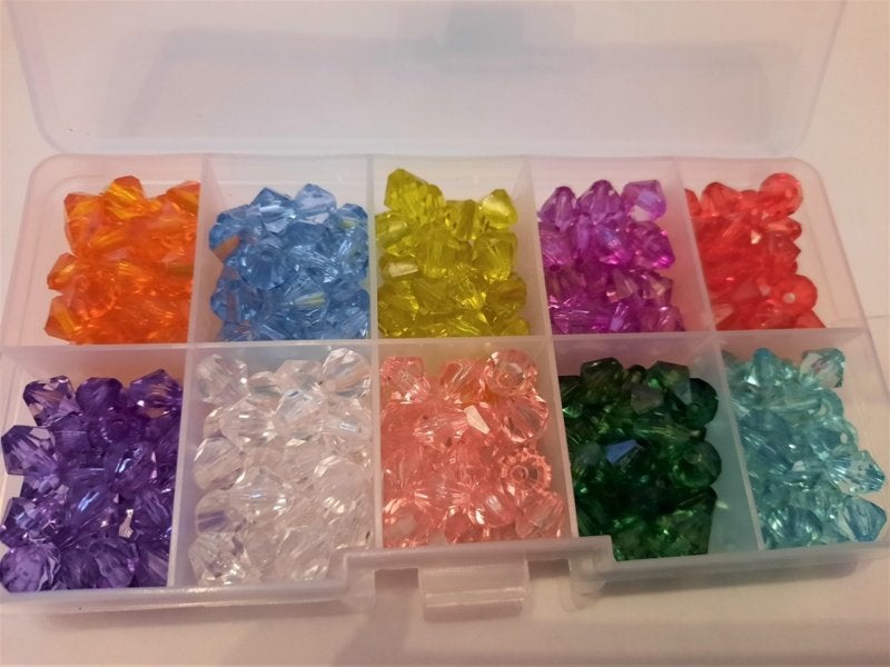 Doosje met 350 facet kralen, Hobby en Vrije tijd, Kralen en Sieraden maken, Info@hobbymagic.nl, Kraal, Hobbymagic, Nieuw