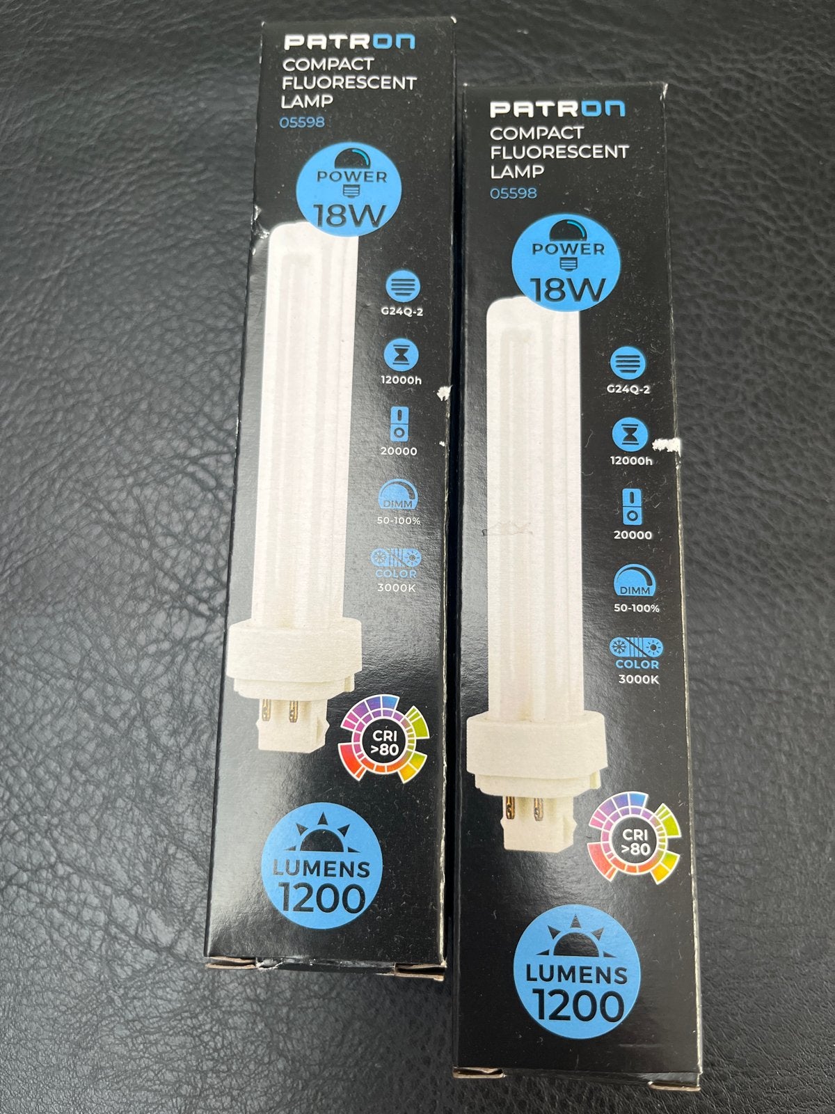 Patron Compact Fluorescent Lamp 18W G24Q-2, 2 stuks, Ophalen, Overige merken, Nieuw, Overige fittingen